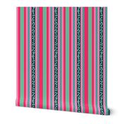 FNB3 - Mini - Fizz-n-Bubble  Stripes in Pink and Green - Vertical