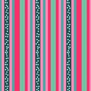 FNB3 - Mini - Fizz-n-Bubble  Stripes in Pink and Green - Vertical