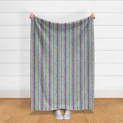 FNB2 - Large Stripes of Digital Glitter in Lavender - Purple - Lime Green - Lengthwise