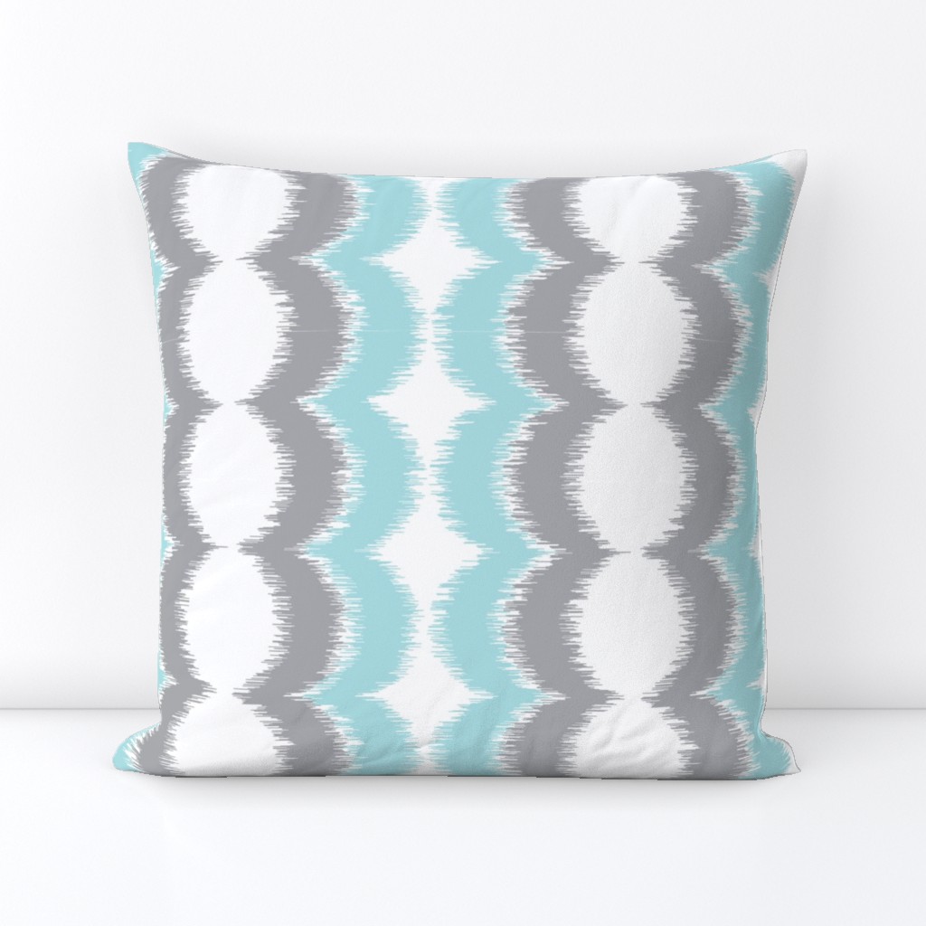 Wave Vertical Ikat - Blue and Gray