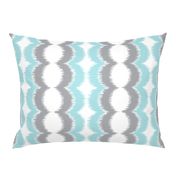 Wave Vertical Ikat - Blue and Gray