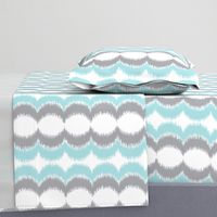 Wave Vertical Ikat - Blue and Gray