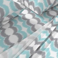 Wave Vertical Ikat - Blue and Gray