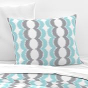 Wave Vertical Ikat - Blue and Gray