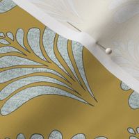 Mustard and Silver Vintage Inspired  Pattern