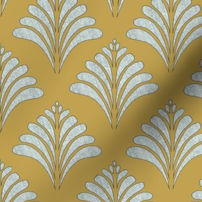 Mustard and Silver Vintage Inspired  Pattern