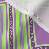 FNB2 - Diamonds on Point Cheater Quilt  in  Lime Green - Purple