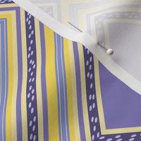 FNB1 - Diamonds on Point Cheater Quilt  in  Lemon Yellow - Violet