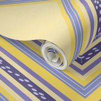 FNB1 - Diamonds on Point Cheater Quilt  in  Lemon Yellow - Violet
