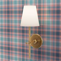 FNB4 - Fizz n' Bubble Pink and Blue Tartan Plaid - 10.5 inch fabric repeat - 12 inch wallpaper repeat
