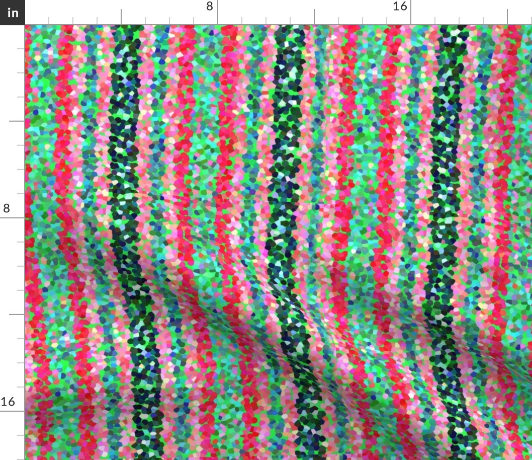 FNB3 - Large Stripes of Digital Glitter in Red - Pink - Green