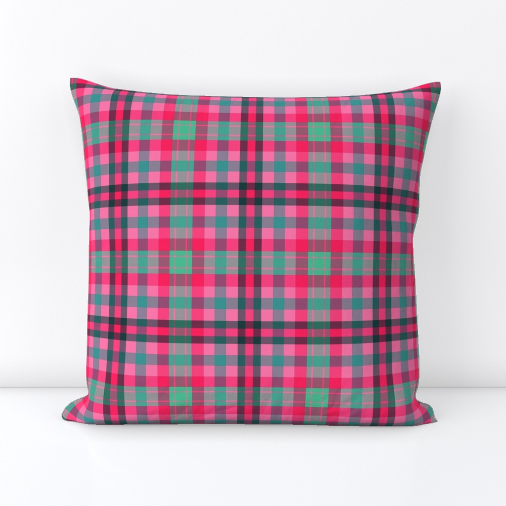 FNB3 - Soft Spoken Christmas  Plaid in Pink - Green