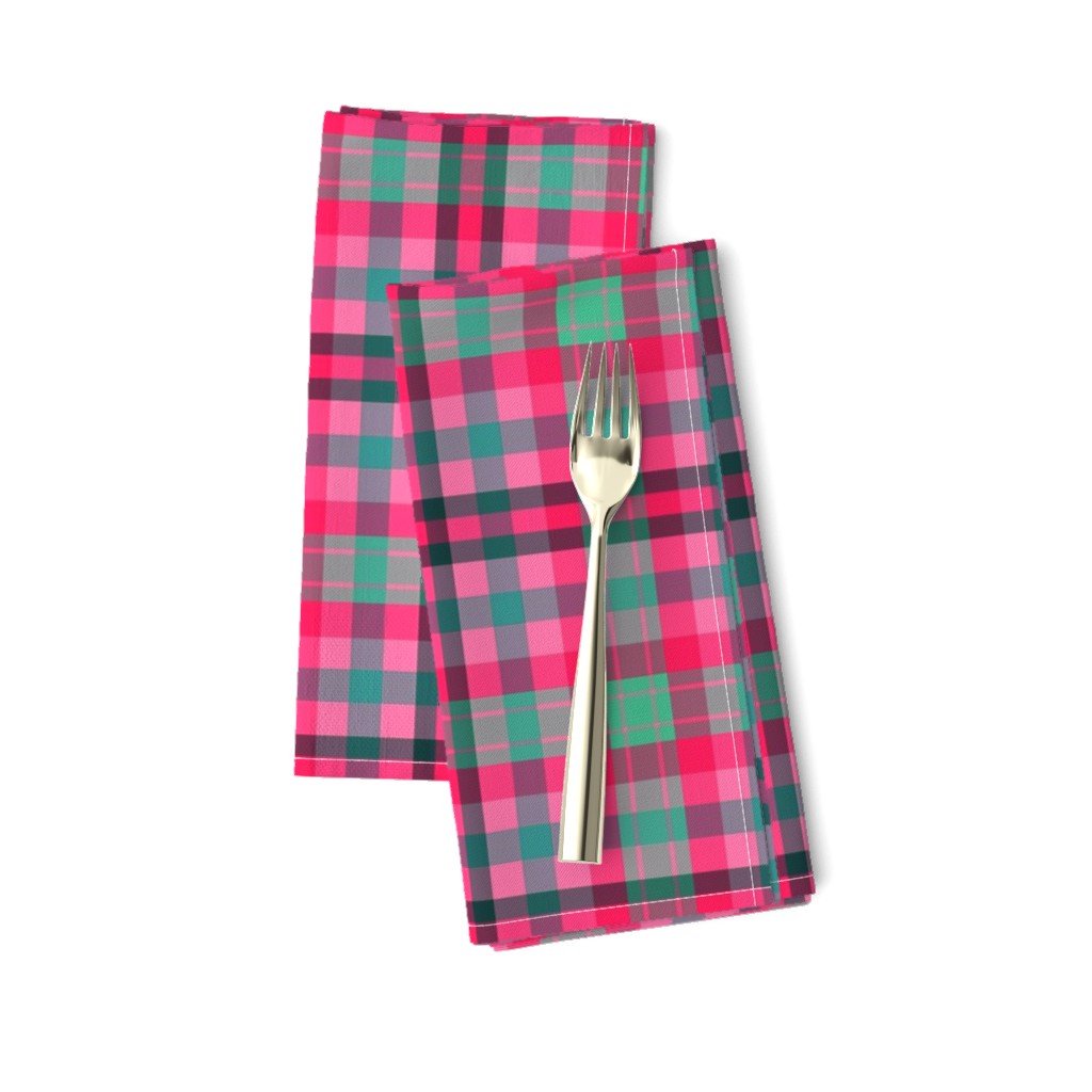 FNB3 - Soft Spoken Christmas  Plaid in Pink - Green