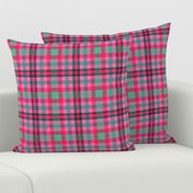 FNB3 - Soft Spoken Christmas  Plaid in Pink - Green