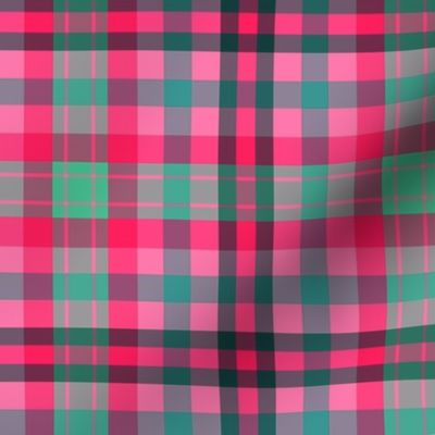 FNB3 - Soft Spoken Christmas  Plaid in Pink - Green