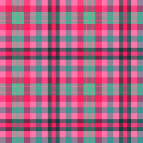 FNB3 - Soft Spoken Christmas  Plaid in Pink - Green