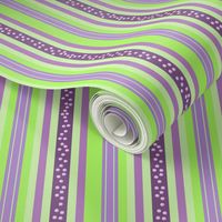 FNB2 - Mini Fizz-n-Bubble Stripes in Lime Green and Purple  - Lengthwise