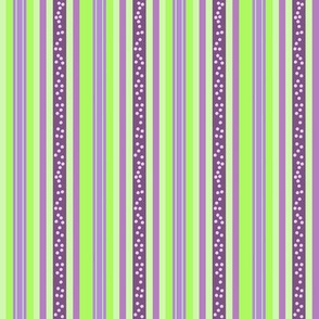 FNB2 - Mini Fizz-n-Bubble Stripes in Lime Green and Purple  - Lengthwise