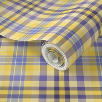 FNB1 - Pastel Lemon Yellow and Violet Tartan Plaid