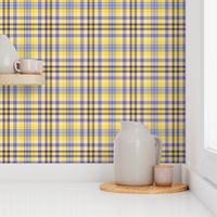 FNB1 - Pastel Lemon Yellow and Violet Tartan Plaid