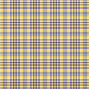 FNB1 - Pastel Lemon Yellow and Violet Tartan Plaid