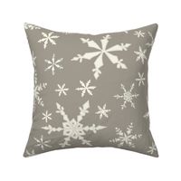 Snowflakes - Large - Ivory, Mushroom