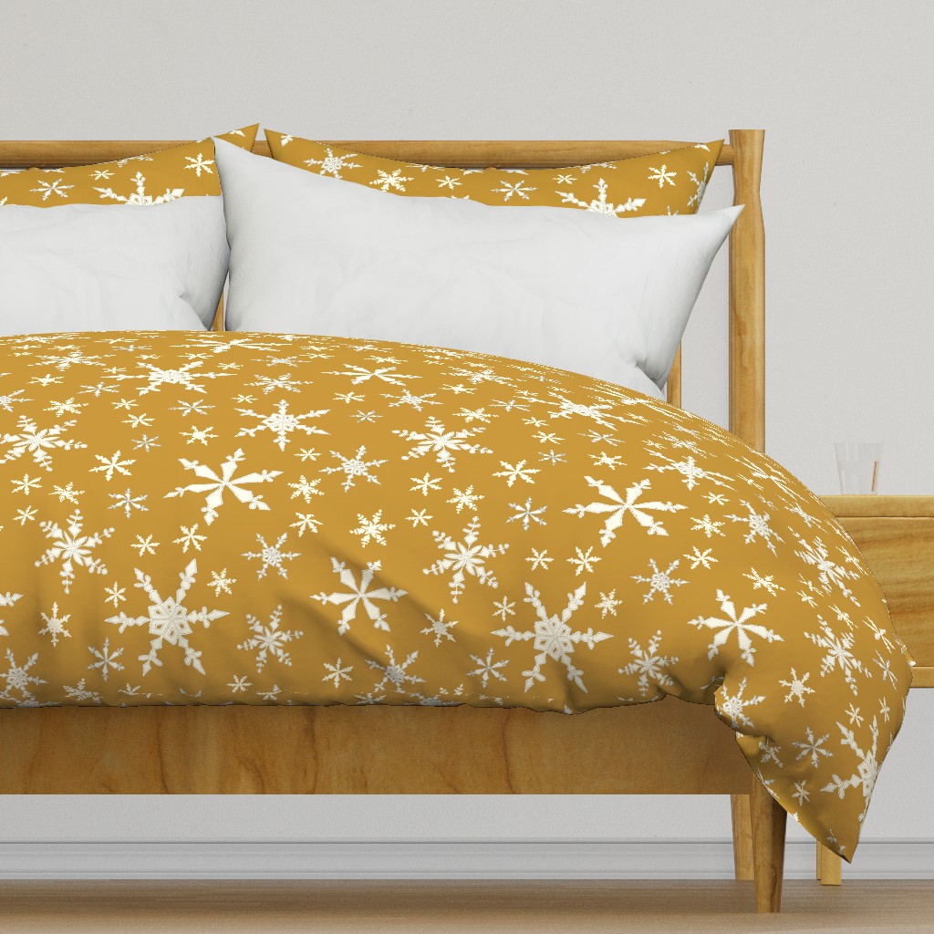 Snowflakes - Large - Ivory,  Dark Caramel