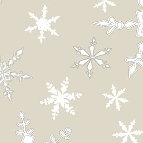 Snowflakes - Large - White, Cream