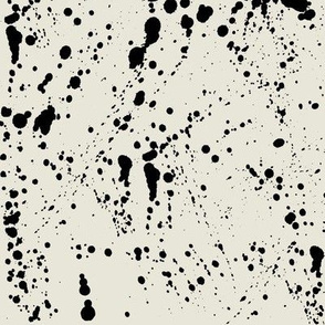 Absolute Black Ink Splatter on Cream