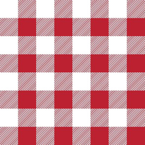 1" red and white plaid