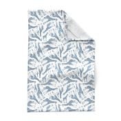 Little Ditsy Navy Blue Giraffes on White