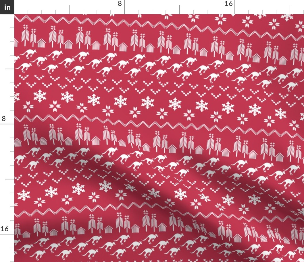 Australian Alpine Chalet Knit Stitch Style celebrate red