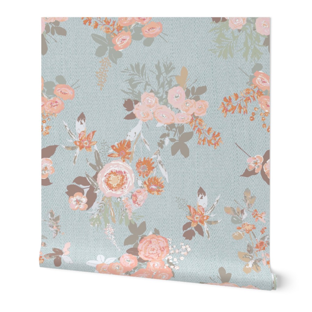 vintage dusty floral textured celeste