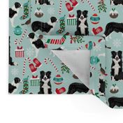 border collie fabric christmas cute xmas holiday designs red and green fabrics