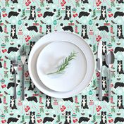 border collie fabric christmas cute xmas holiday designs red and green fabrics