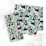 border collie fabric christmas cute xmas holiday designs red and green fabrics