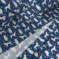 poodle peppermint sticks candy canes cute poodles dogs fabric cute snowflakes poodles fabric cute dogs fabric