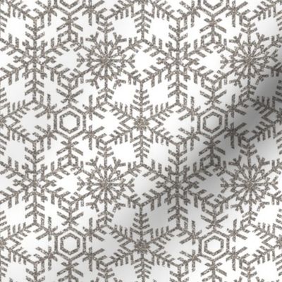 Snowflakes Web Glitter White Silver