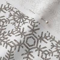 Snowflakes Web Glitter White Silver