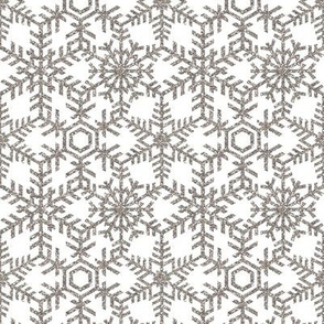 Snowflakes Web Glitter White Silver
