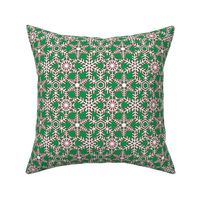 Snowflakes Web Green Red White