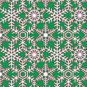 Snowflakes Web Green Red White