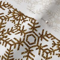 Snowflakes Web Glitter White Gold