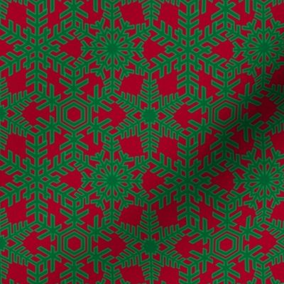 Snowflakes Web Green Red 