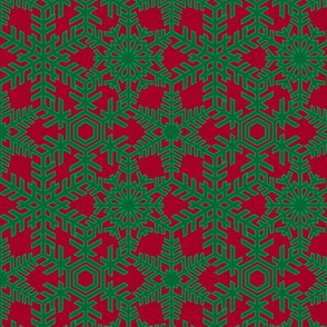 Snowflakes Web Green Red 