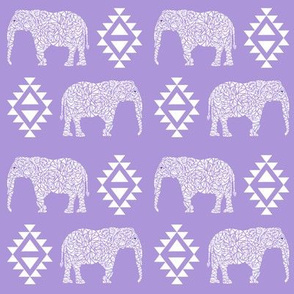 elephant nursery purple aztec geo geometric sweet baby girl 