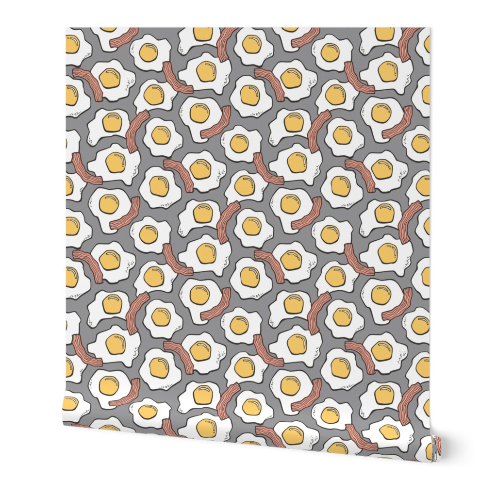 Eggs and Bacon Egg Food Breakfast on Dark Grey