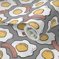 Eggs and Bacon Egg Food Breakfast on Dark Grey