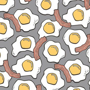 Eggs and Bacon Egg Food Breakfast on Dark Grey