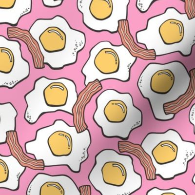 Eggs and Bacon Egg Food Breakfast on Pink